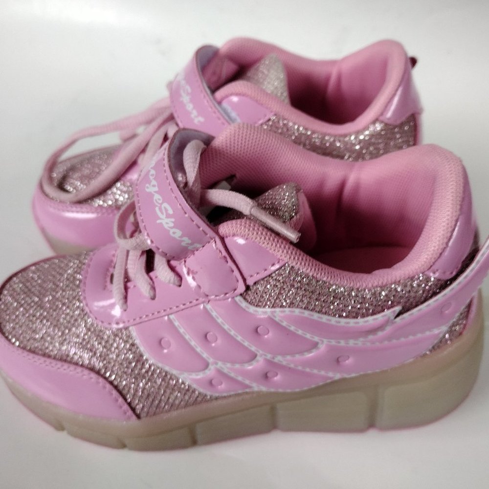 Aimoge Sport Fashion Girls Roller Wheels Pink Glitter Shoes Sz 31 (US 13.5)